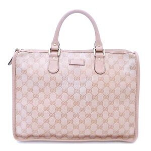 Gucci GG Crystal Boston bag pink coated canvas